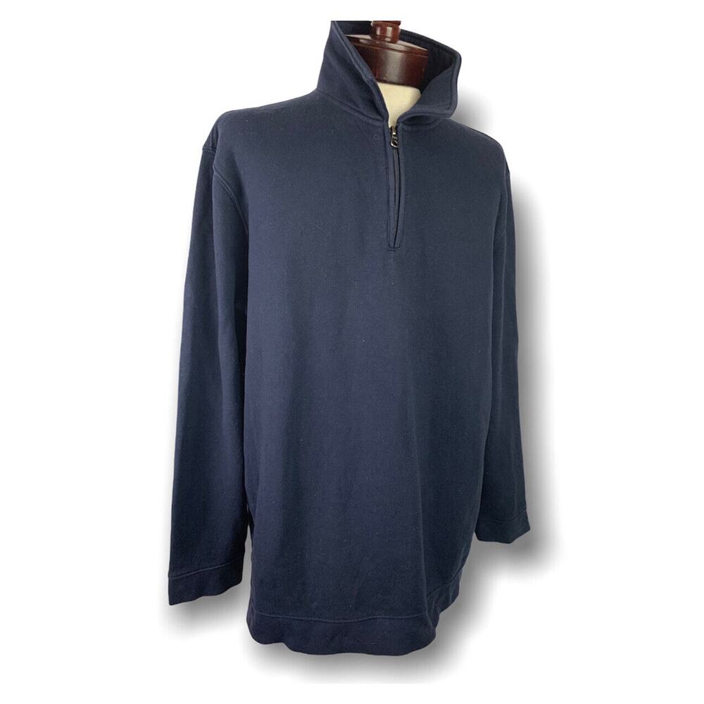 XXL Croft & Barrow Front Pullover‎ Sweatshirt  Mens Navy Blue 1/4 Zip